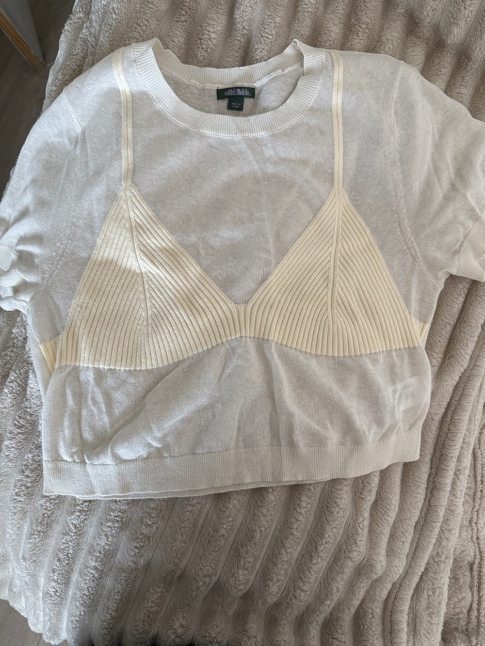 Wild fable Cream Layered Knit Cami Sweater